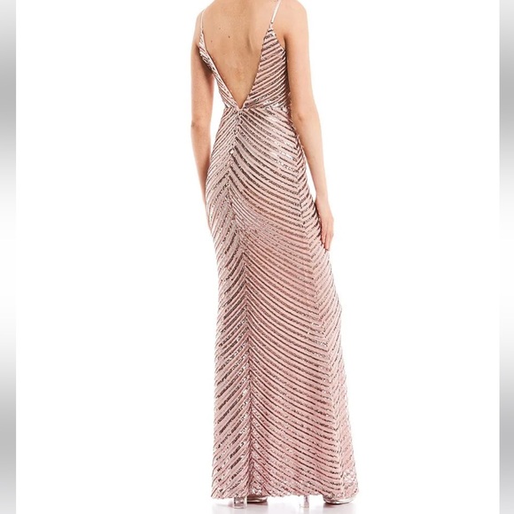 Next Up Beautiful sequined mauve rose prom formal dress - Picture 9 of 11